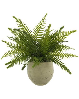 Creative Displays Inc. Outdoor Uv-Rated Boston Fern In Fiberstone Pot