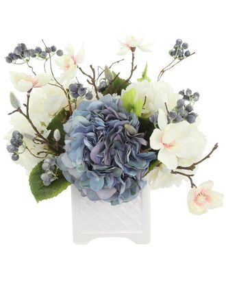 Creative Displays Inc. Hydrangea, Berris & Magnolia Arranged In Ceramic Pot