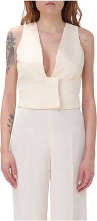 Twinset Jassen, Dames, Beige, S, Stijlvolle Gilet voor een Trendy Look