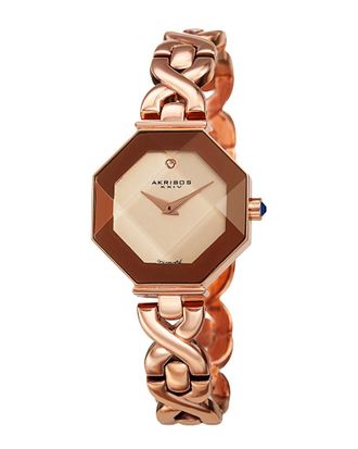 Akribos XXIV Akribos Xxiv Womens Brass Diamond Watch