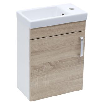 Puma Conjunto Vario Dekor Mueble Alto 40x50cm, Roble + Lavabo De Cer&aacute;mica (vario240bidb) - Naturel