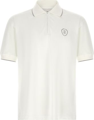 Brunello Cucinelli White Polyamide Polo Mens Shirt