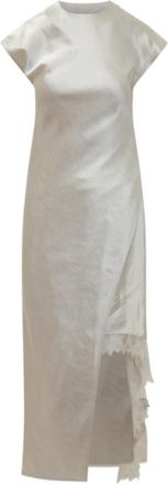 J.W.Anderson Jurken met kanten details - Dames - Maxi kleedjes - Grijs - 2XS - Kleedjes