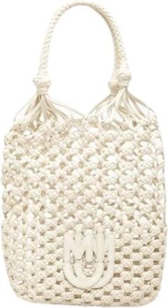 Miu Miu Pre-owned Bucket Bag - Dames - Vintage Shopper - Wit - ONE Size - Leer - Vintage