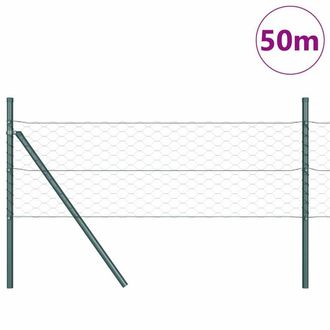 Berkfield Home Hexagon Fence Grey 0.5x50 m Steel in Green
