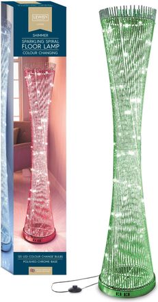 Lewis's Spiral Floor Lamp 143cm - Colour Changing | TJ Hughes