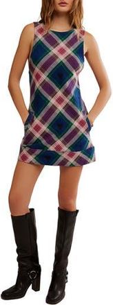 Free People Carven Plaid Heart Minidress in Berry Combo at Nordstrom Rack, Size Small