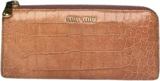 Miu Miu Pre-owned Leather Wallet - Dames - Vintage Accessoires - Oranje - ONE Size - Leer - Vintage