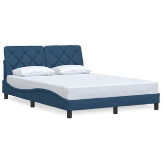 vidaXL Cama Sin Colch&oacute;n Tela Azul 140x190 Cm Vidaxl
