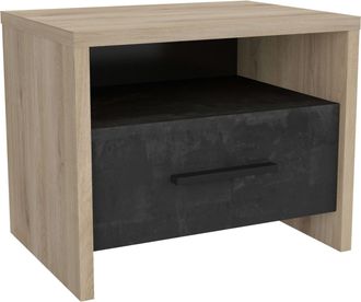 M&S Collection M&s - Mesita De Noche Dormitorio Principal Estilo Industrial Urano 50x36x40 Cm