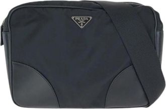 Prada Pre-owned Tessuto Nylon Leather Camera Bag - Heren - Vintage Schoudertas - Zwart - ONE Size - Nylon - Vintage
