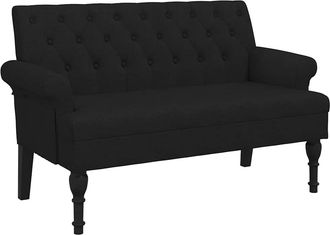 vidaXL Vidaxl - Banco Con Respaldo Tela Negro 120x62x75,5 Cm