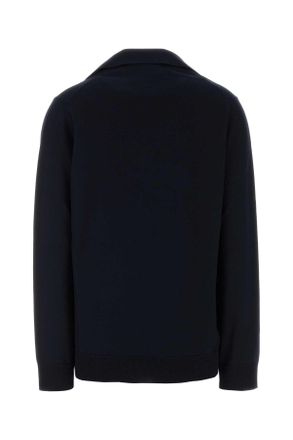 Gucci Womens Navy Blue Wool Oversize Polo Shirt Fabric Maglieria