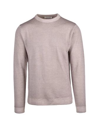 Wool & Co Finely Knitted Merino Crew Neck Pullover With Textured Pattern