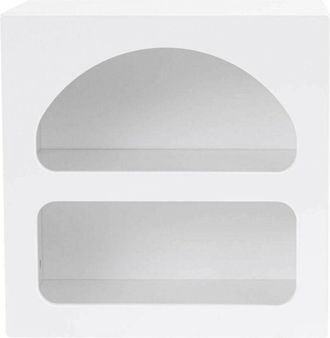 Dmora Dmora - Mesa De Noche Dmengucc, C&oacute;moda Baja, Mesilla De Noche, Estante De La Cama, 50x38h50 Cm, Blanco