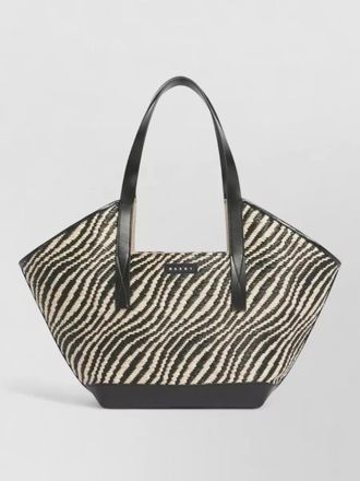 Marni small tote bag zebra pattern canvas