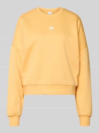 adidas Sweatshirt mit Logo und Rundhalsausschnitt in DUNKEL GELB, Gr&ouml;&szlig;e L