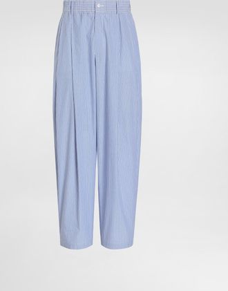 Dolce & Gabbana Striped Cotton Jogging Trousers - Man Pants And Shorts Multicolor 46
