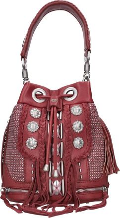 La Carrie Ethnic Bucket Bag - Dames - Schoudertassen - Rood - ONE Size - Leer - Tassen