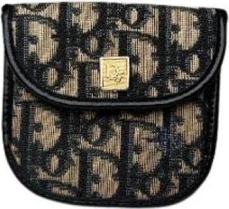 Dior Pre-owned Vintage Oblique Pouch - Dames - Vintage Mini Tas - Beige - ONE Size - Leer - Vintage