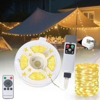 OEM Guirnalda De Luces Led De 30 M Y 300 Led Para Camping, Recargable Con 8 Modos De Iluminaci&oacute;n, Resistente Al Agua, Alimentada Por Usb, Luz Para Camping