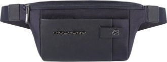 Piquadro Bum bag in fabric and leather - Heren - Heuptassen - Blauw - ONE Size - Tassen