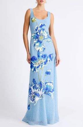 Helsi Jackie Beaded Gown in Baby Blue at Nordstrom, Size X-Large