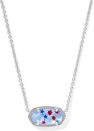 Kendra Scott Elisa Pendant Womens Necklace Womens Necklace Silver Red White Blue Star Illusion