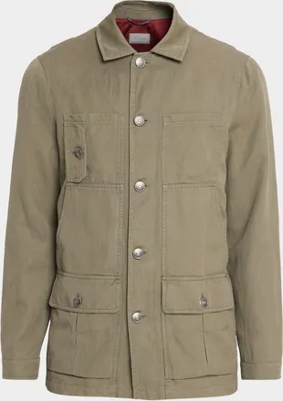 Brunello Cucinelli Men & apos;s Military Chore Canvas Jacket