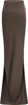 Rick Owens Drawstring Maxi Jersey Skirt - Brown