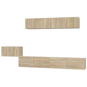 vidaXL Set De Muebles Para Tv 5 Pzas Madera Contrachapada Roble Sonoma Vidaxl