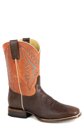 Roper Mens Polishable Leather Western Boots In Brown