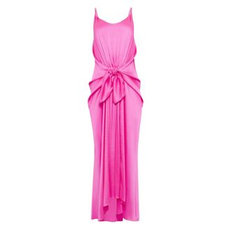 J.W.Anderson Party Dresses, female, Pink, Size: XS Knotted Waist Longline Dress