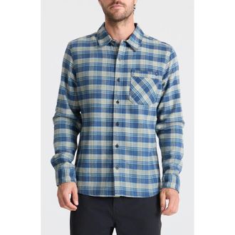 Roark Crossroads Organic Cotton Button-Up Shirt in Deep Blue at Nordstrom, Size Xx-Large