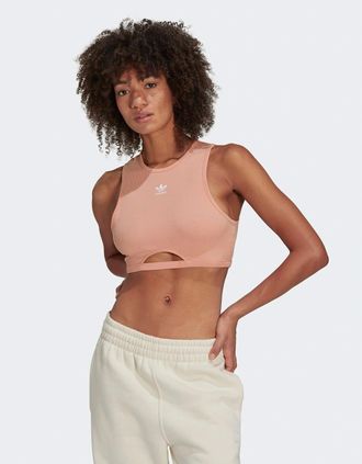 adidas Womens Womens Adidas Originals Training Bra Top - Tan - Size: 10