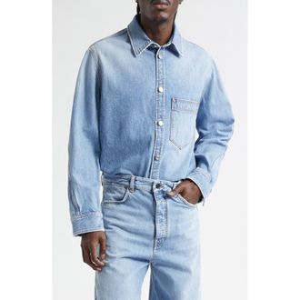 Givenchy Denim Overshirt in Light Blue at Nordstrom, Size Xx-Large