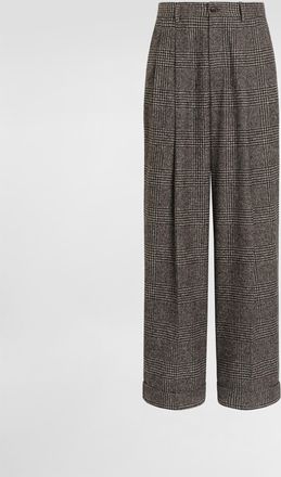 Dolce & Gabbana Alpaca Blend Glen Plaid Trousers - Man Pants And Shorts Multicolor Alpaca 46