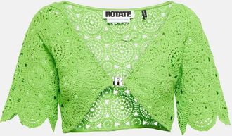 Rotate Milandran crochet cotton-blend shrug