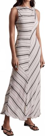 Sovere Elemental Midi Dress In Ecru/ Black