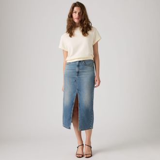 Levi's Decon Slit Midi Skirt - Womens - 23 - Medium Wash / Welcome