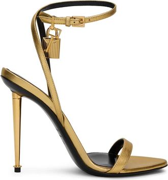 Tom Ford Padlock Pointy Naked Sandal - Dames - Sandalen met hakken - Geel - 37 EU - Leer - Schoenen