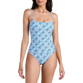 La Blanca Costa Azul One-Piece Swimsuit in Blue at Nordstrom, Size 14