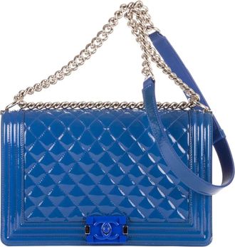 Chanel Borsa a spalla Boy grande - Blu