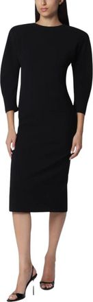 Andamane Kleedjes, Dames, Zwart, S, Amanda Afgeronde Schouder Jurk Midi