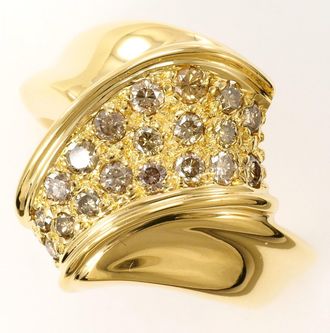 C&A Brown Yellow Gold Yellow Gold (18K) Band Ring (Pre-Owned)