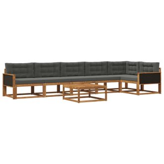 vidaXL Conjunto De Sof&aacute;s De Exterior 7 Pcs Natural Y Antracita Vidaxl