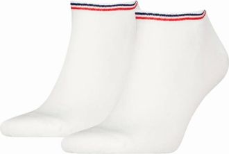 Tommy Hilfiger Mens 2-Pack Tommy Jeans Logo Sports Trainer Socks, White - White/White - Size: 9/9.5/10/10.5/11/11.5/12