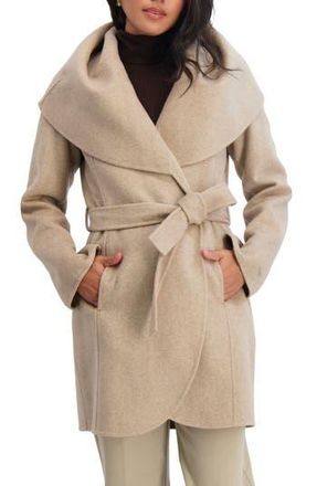 Elie Tahari Marilyn Wool Blend Coat in Oatmeal at Nordstrom Rack, Size Large