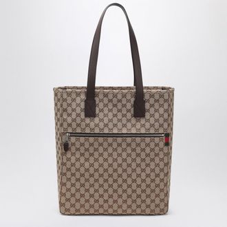 Gucci Large GG beige fabric shopping bag