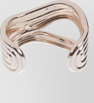 Max Mara curved open cuff ring polished finish